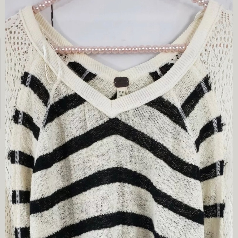 Free People We the Free Striped Pullover Sweater Oversized size medium.